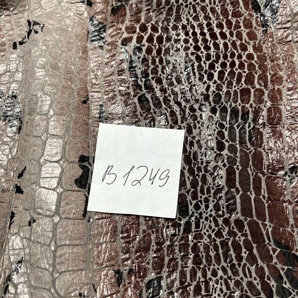 Gusto Barcelona Bohemian Vegan Leather Mini Dress Brown Gray Long Sleeve Size S - Picture 14 of 14